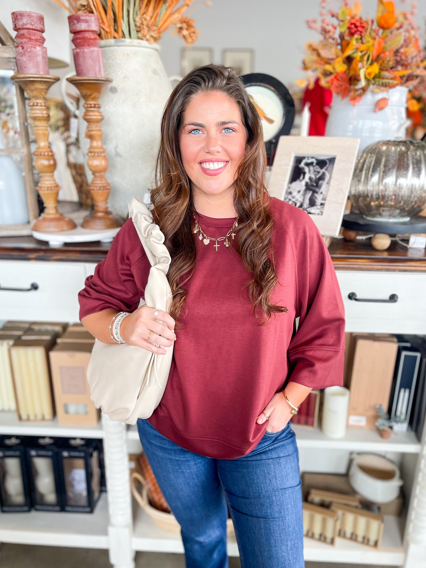 Umgee Mahogany Gemma Sweatshirt