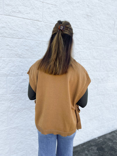 Tye Sweater Vest Tan One Size
