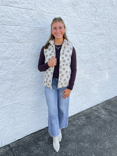 Floral Brushed Vest