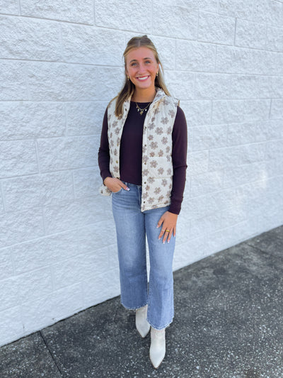 Floral Brushed Vest