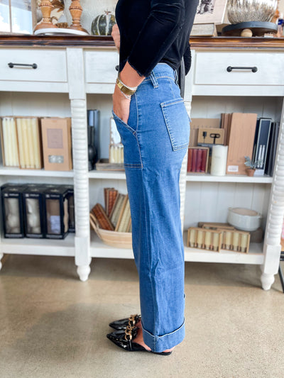 Vervet Kris High Rise Wide Cuff Jean