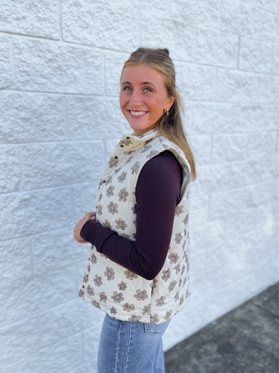 Floral Brushed Vest