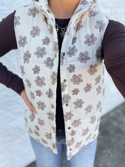 Floral Brushed Vest