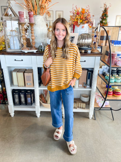 Umgee Mustard Hazel Pullover