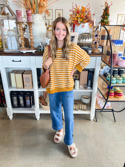 Umgee Mustard Hazel Pullover