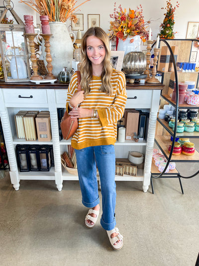 Umgee Mustard Hazel Pullover