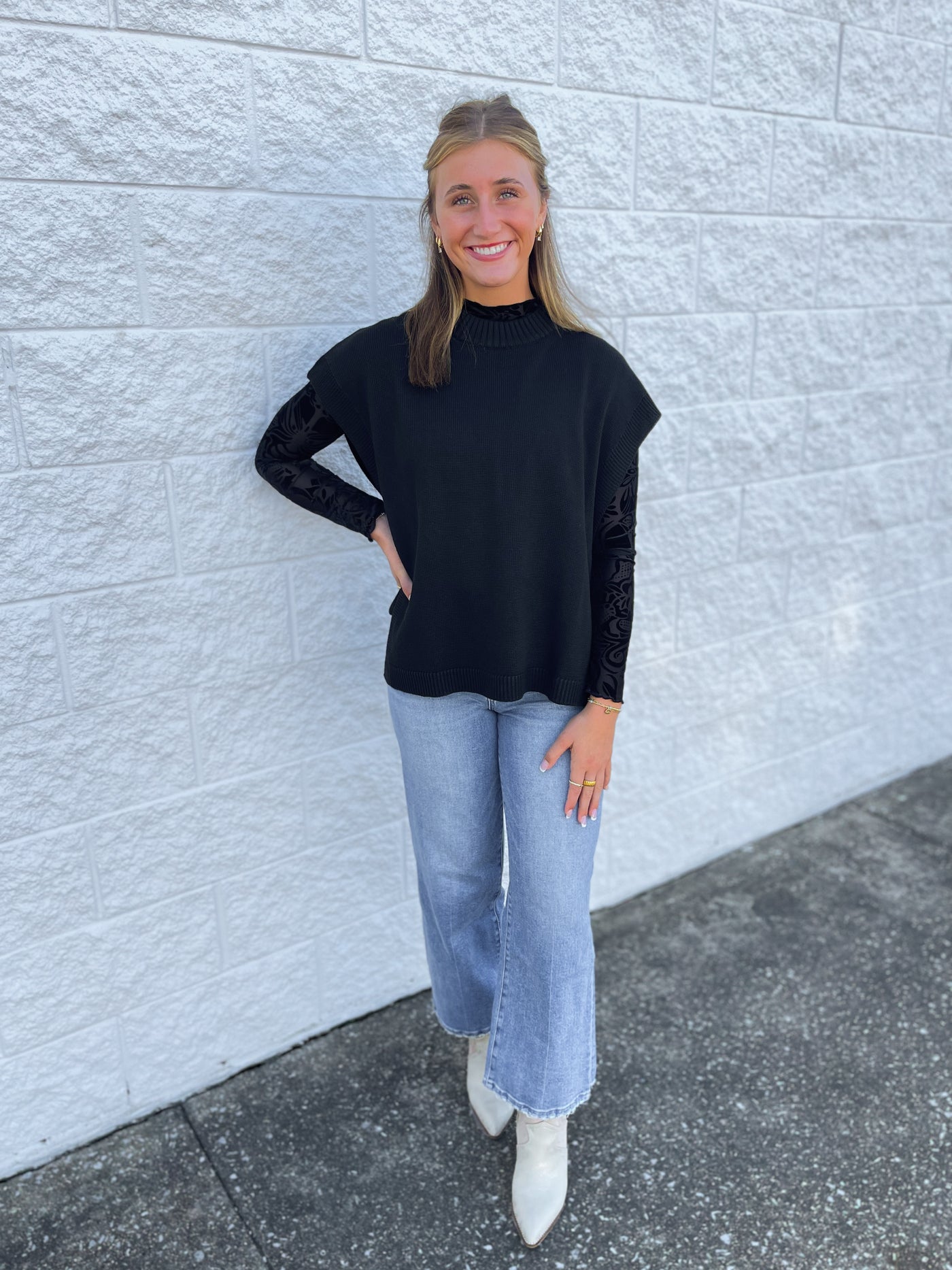 Tye Sweater Vest Black One Size