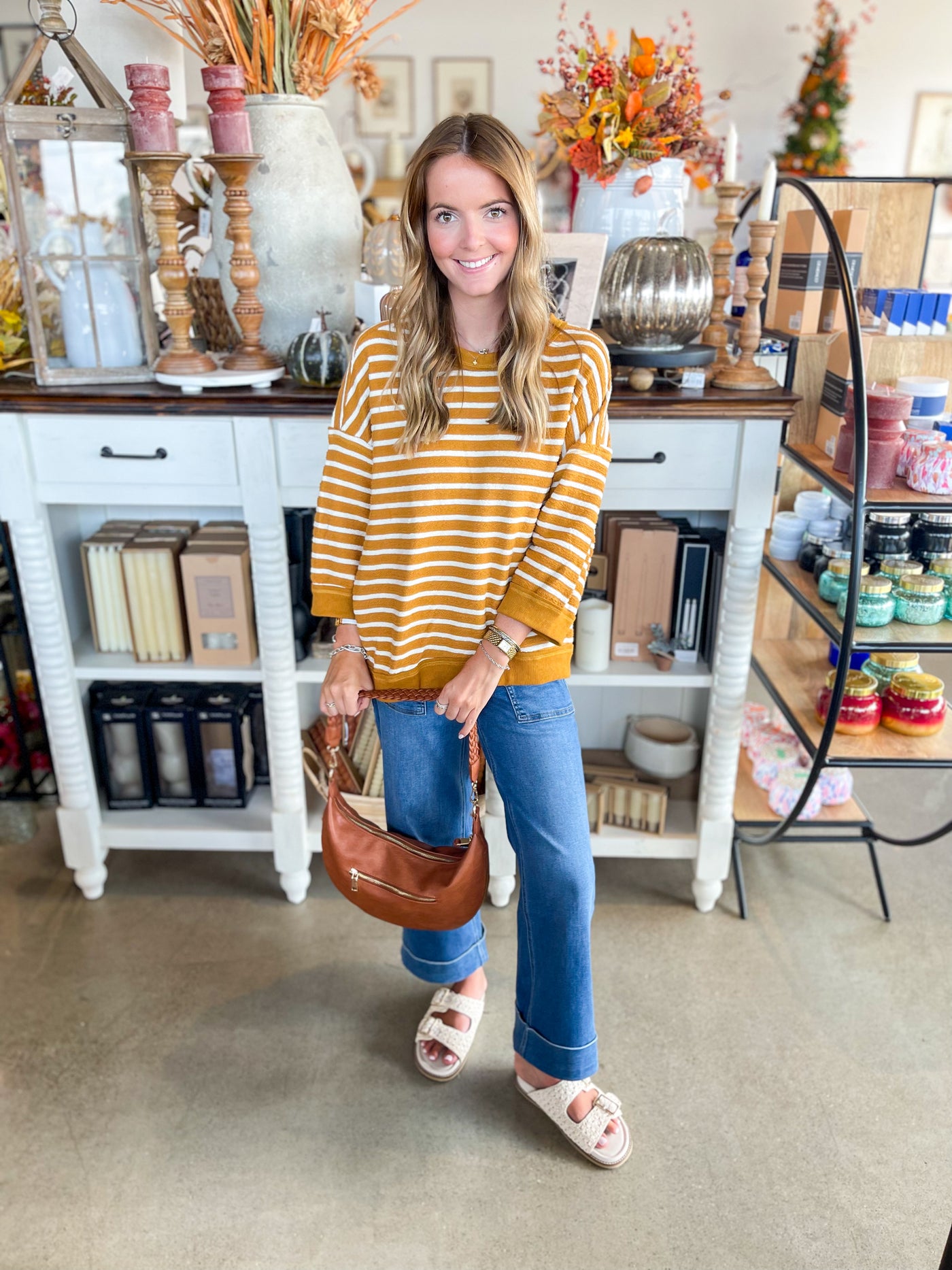 Umgee Mustard Hazel Pullover
