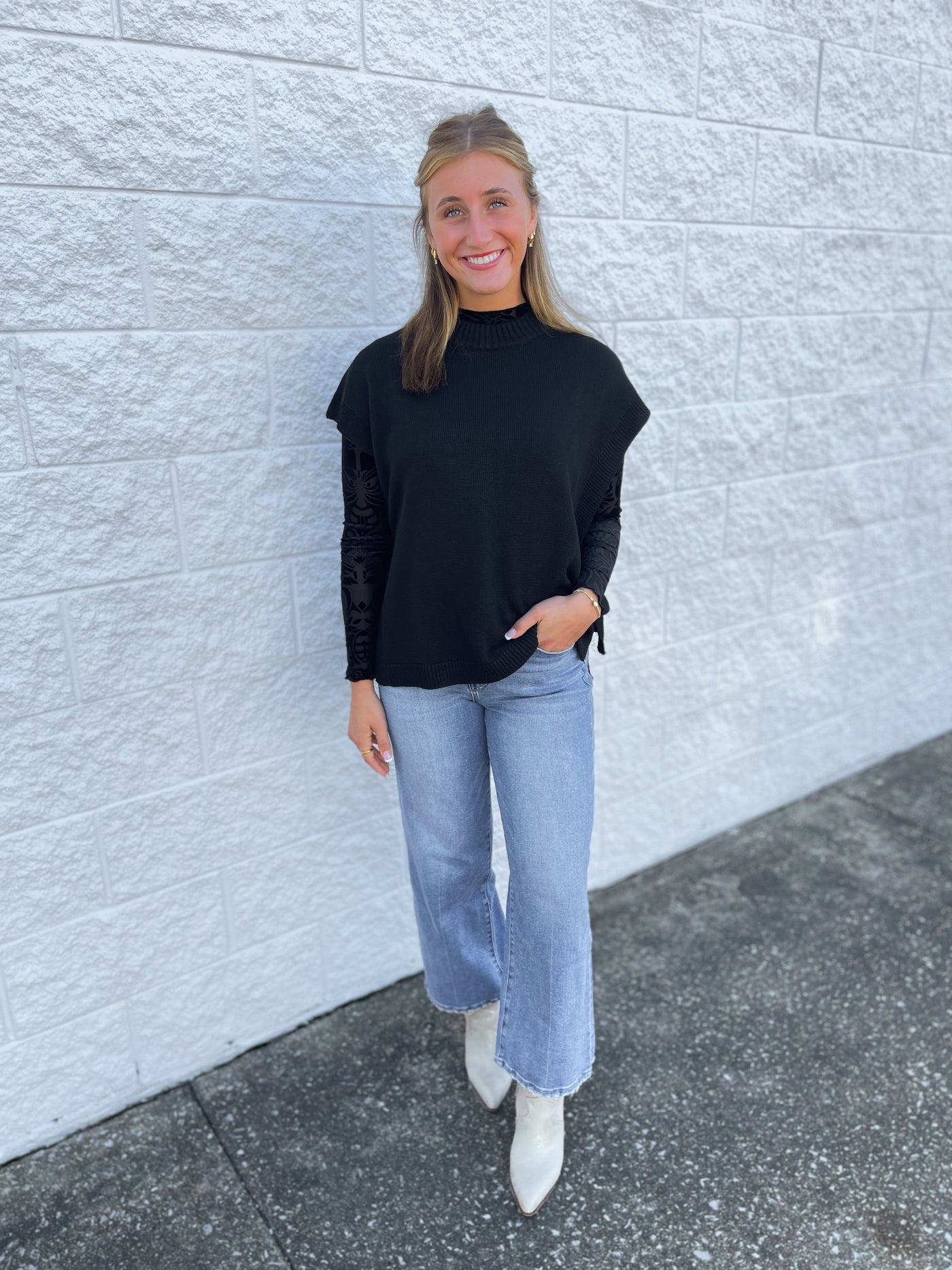 Tye Sweater Vest Black One Size