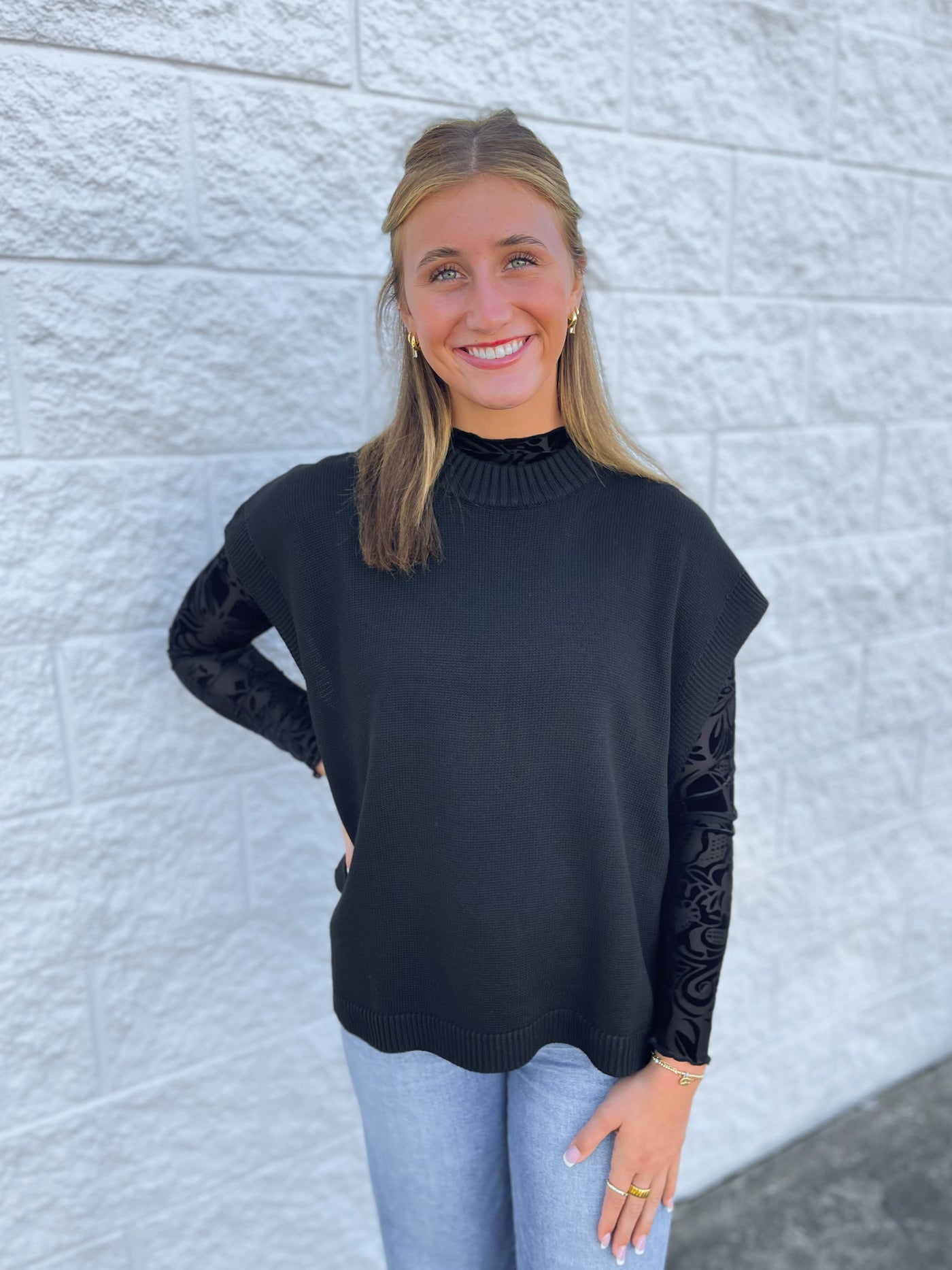 Tye Sweater Vest Black One Size