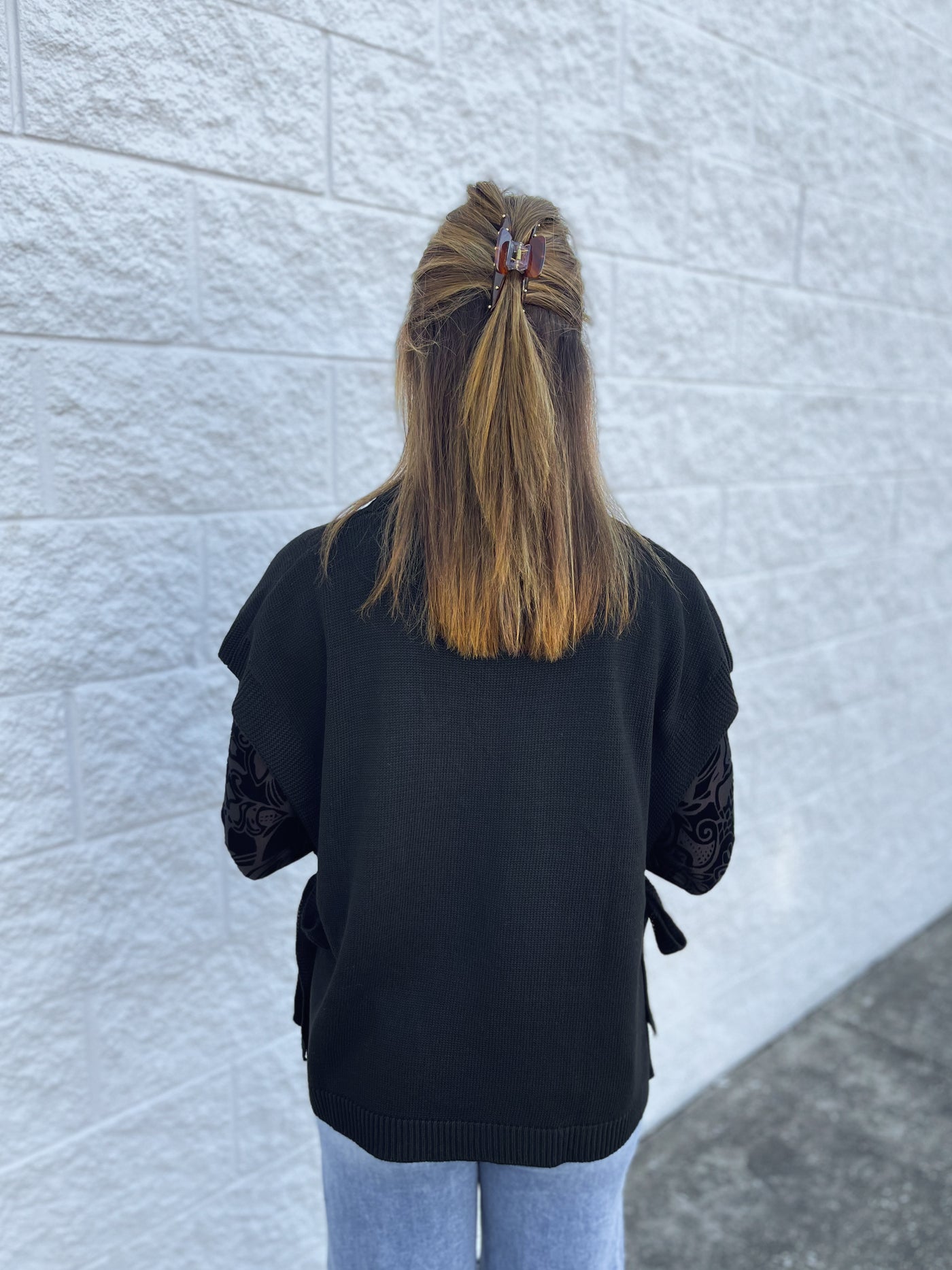 Tye Sweater Vest Black One Size