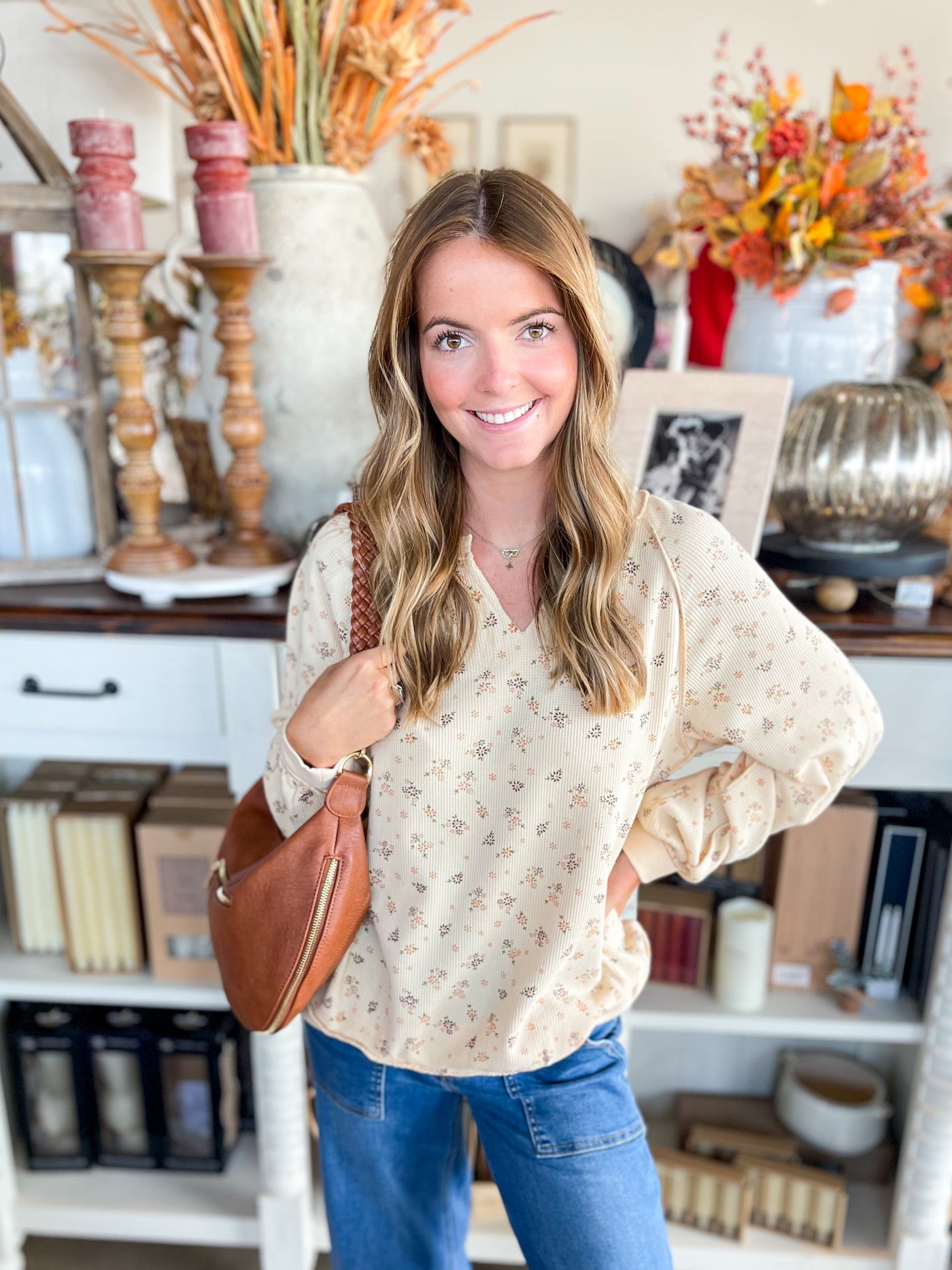 Easel Oatmeal Thermal Terri Top