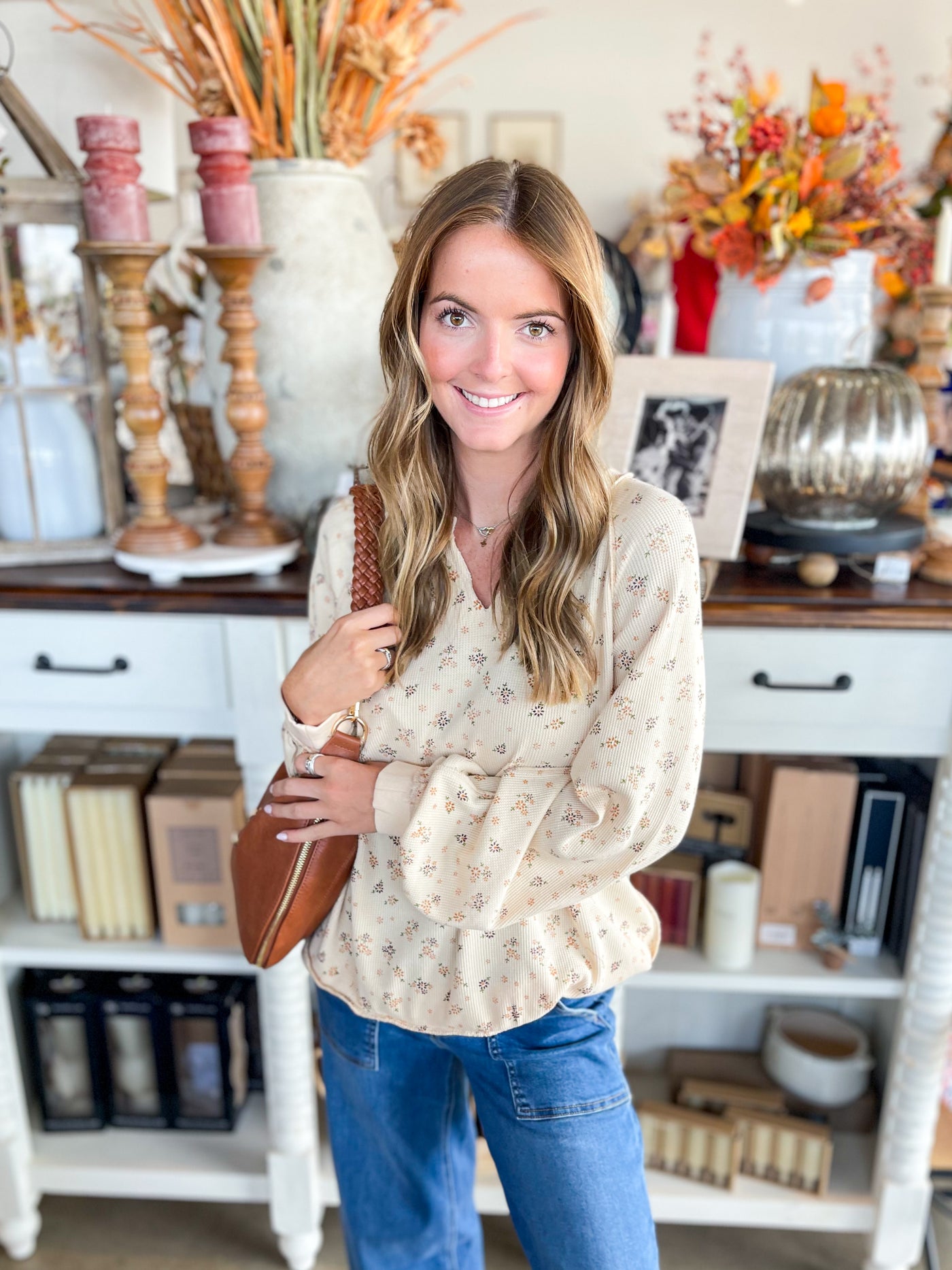 Easel Oatmeal Thermal Terri Top