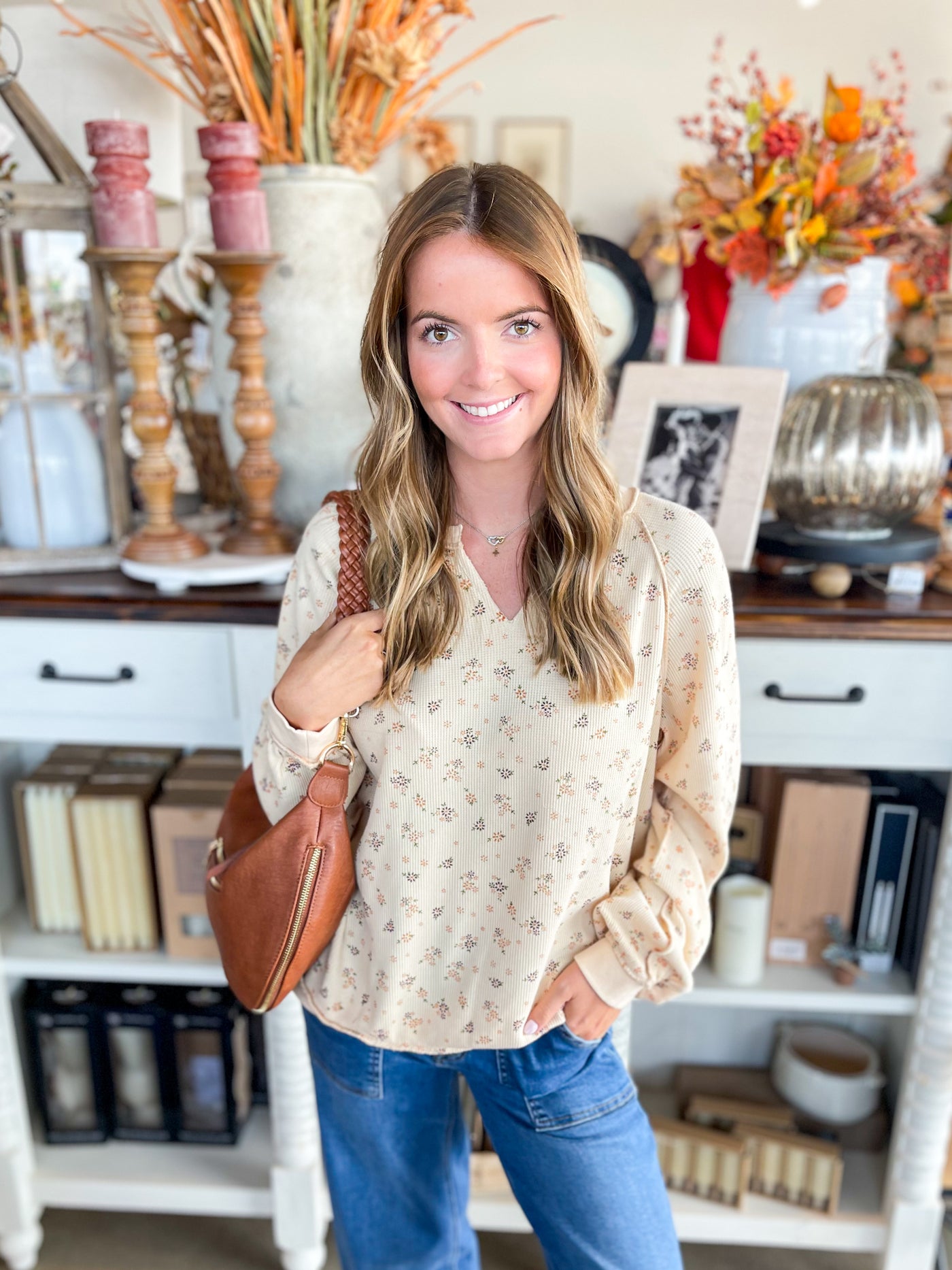 Easel Oatmeal Thermal Terri Top