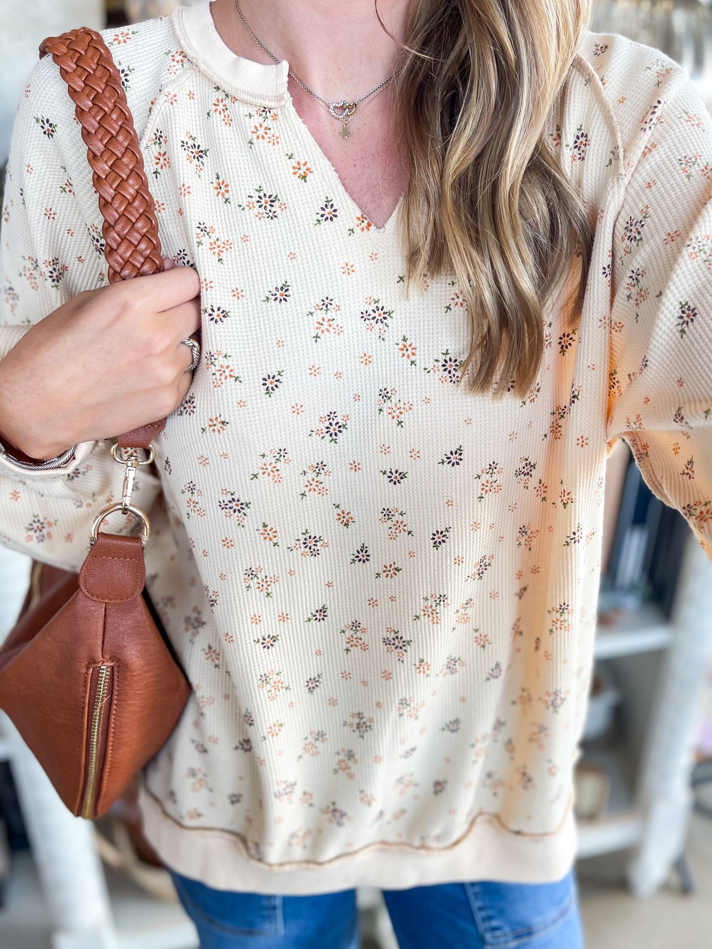 Easel Oatmeal Thermal Terri Top
