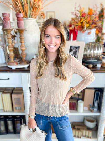 Umgee Tan Lace Bella Top