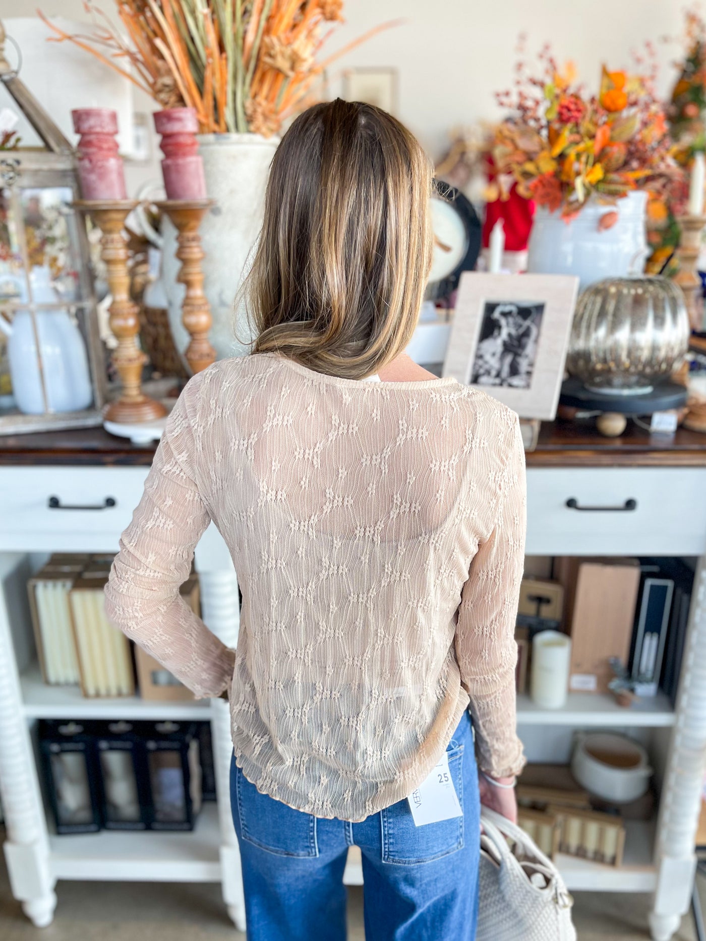 Umgee Tan Lace Bella Top