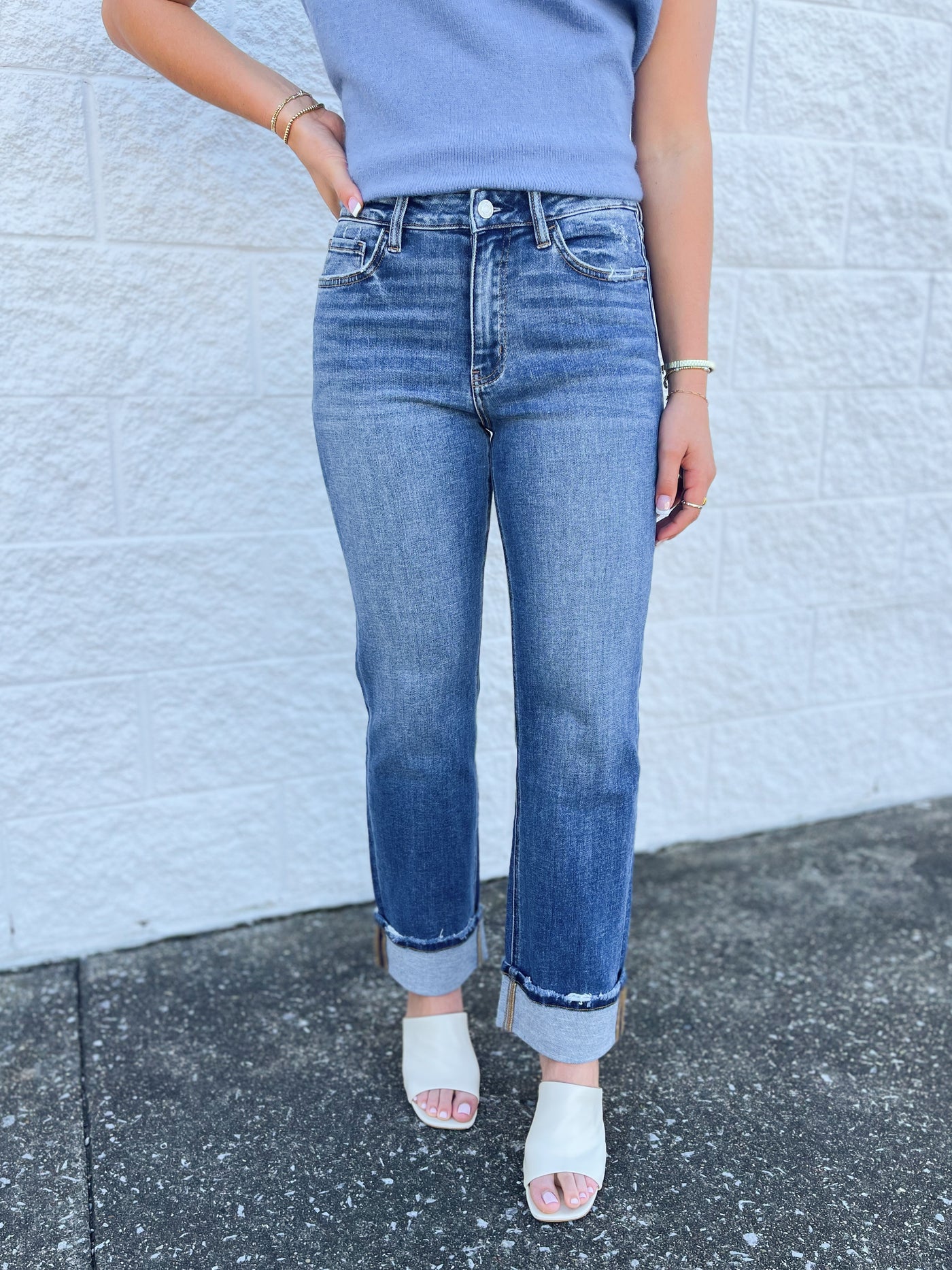 Vervet Victoria Nico High Rise Cuffed Jeans