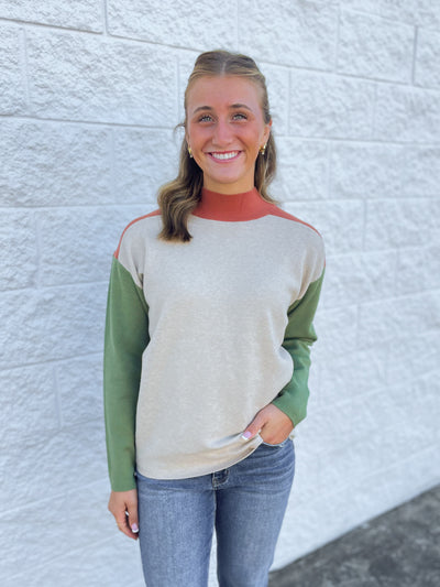 Oatmeal Color Block Sweater