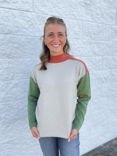Oatmeal Color Block Sweater