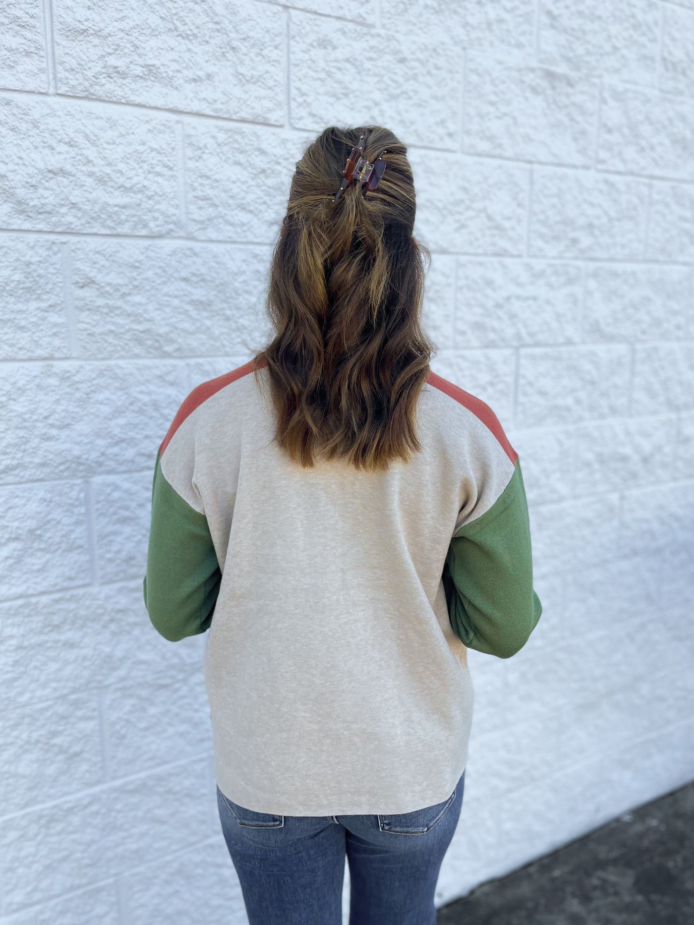 Oatmeal Color Block Sweater