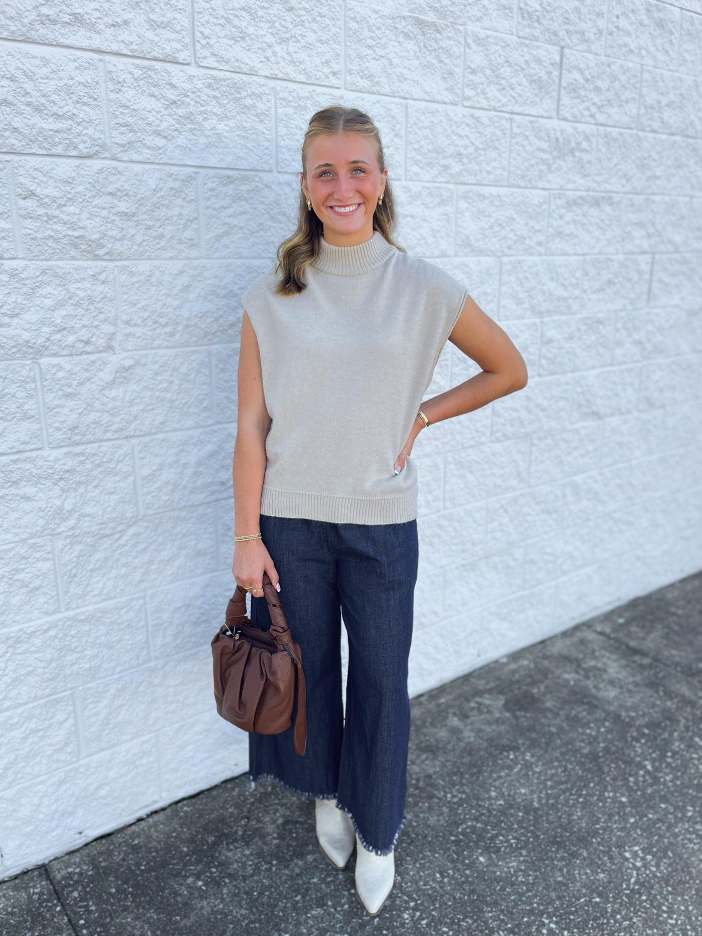 Umgee Dark Denim Wide Leg Pants