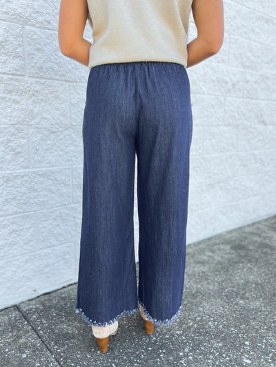 Umgee Dark Denim Wide Leg Pants