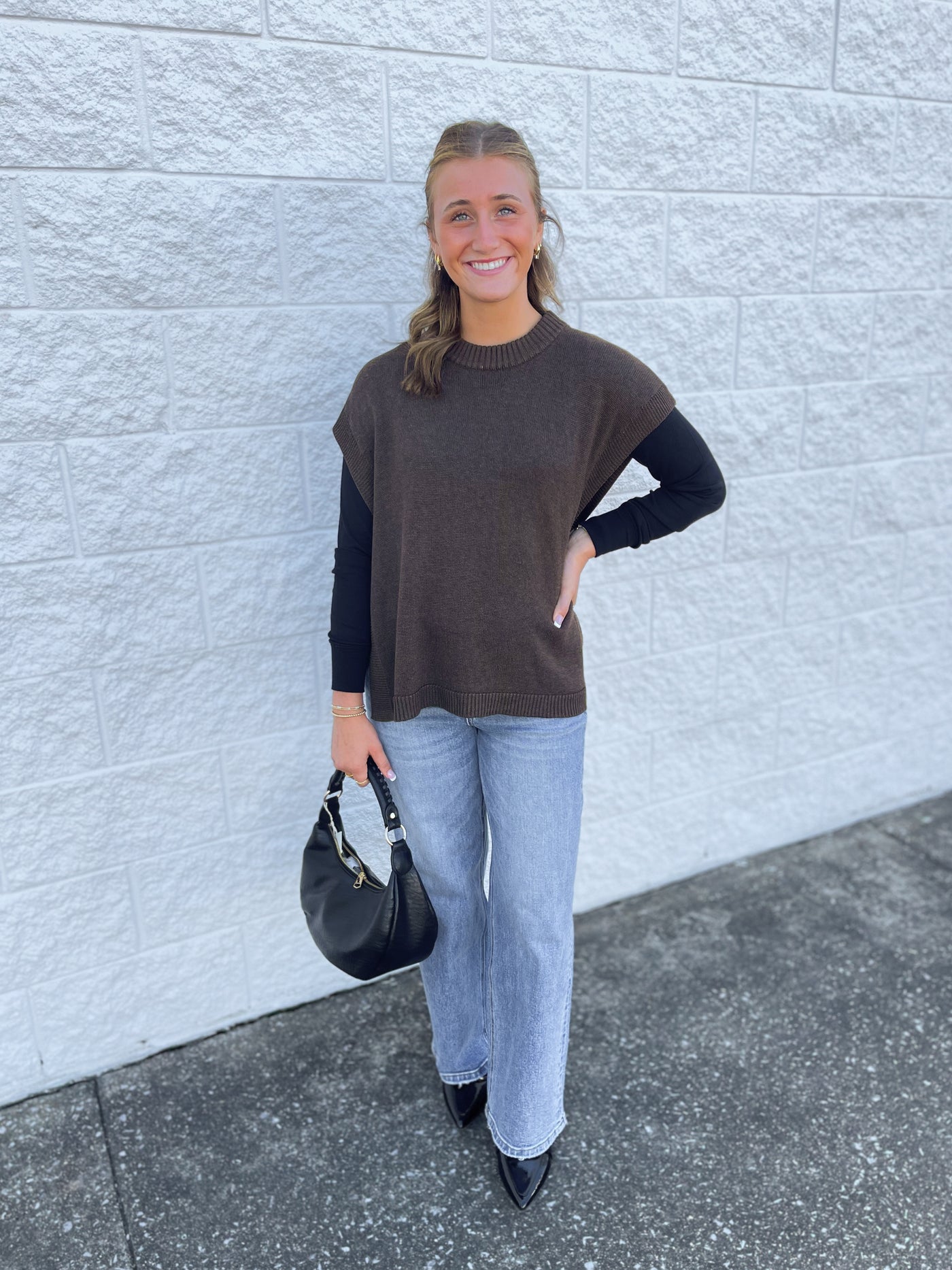 Tye Sweater Vest Brown One Size