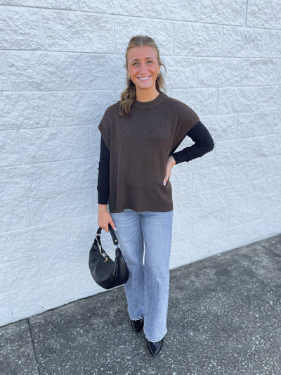 Tye Sweater Vest Brown One Size