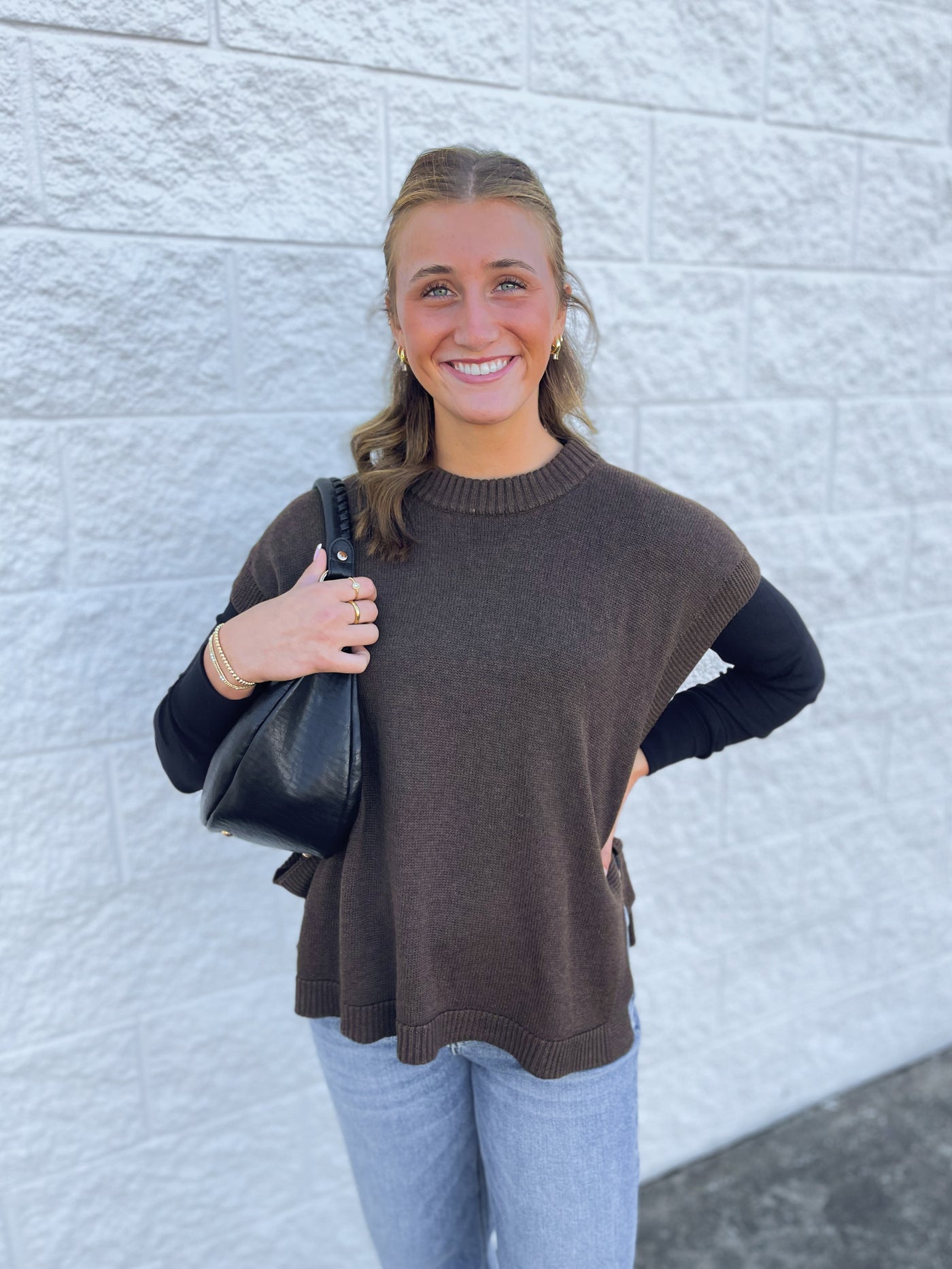 Tye Sweater Vest Brown One Size