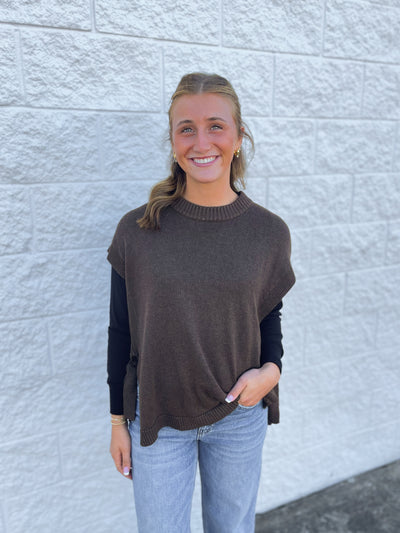 Tye Sweater Vest Brown One Size