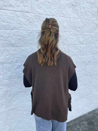 Tye Sweater Vest Brown One Size
