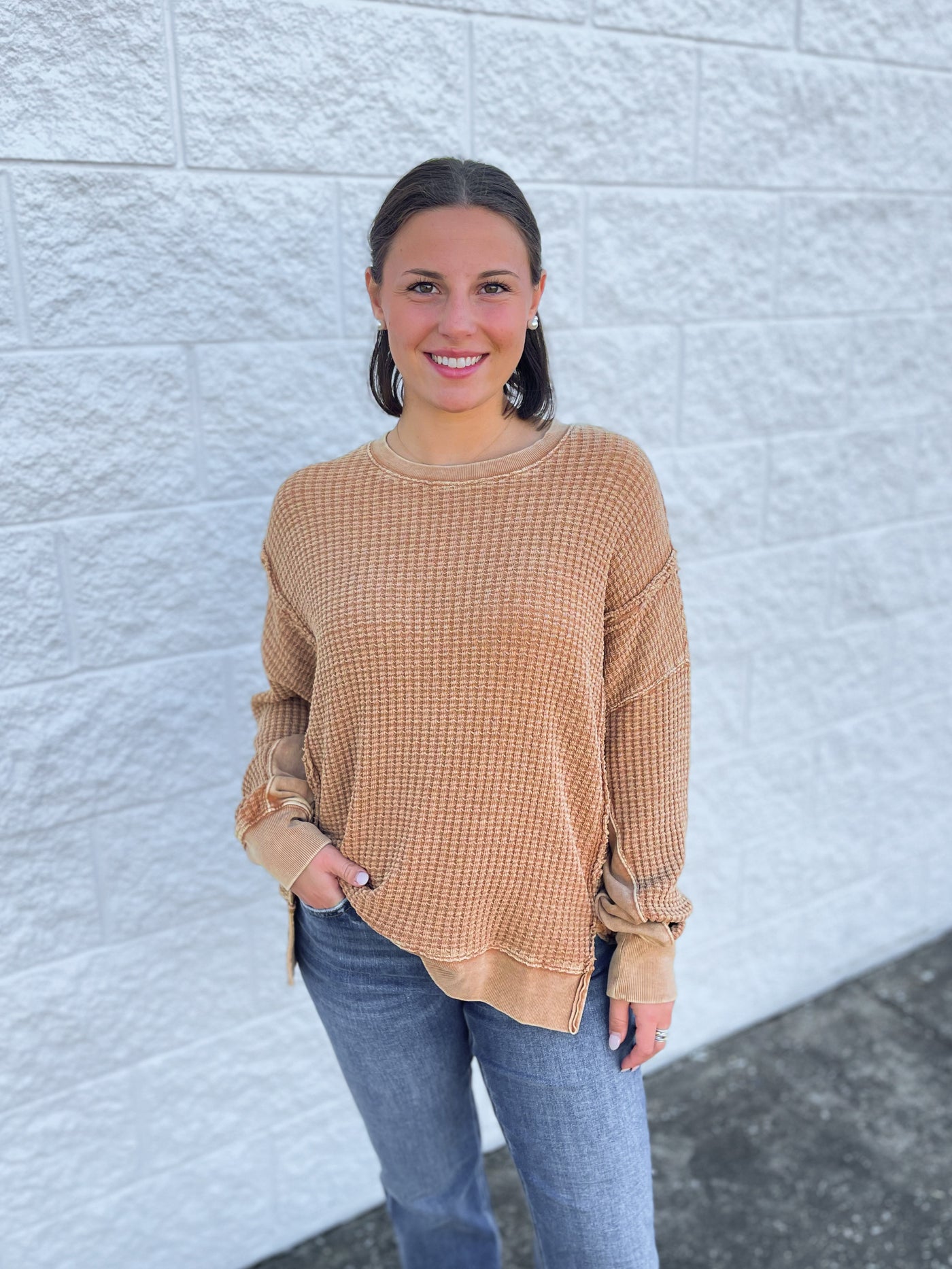 Easel Almond Campbell Top