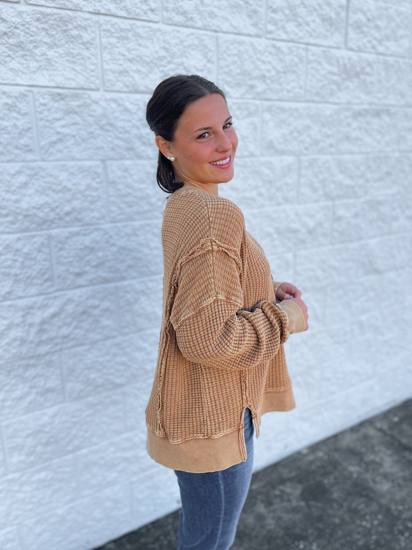 Easel Almond Campbell Top