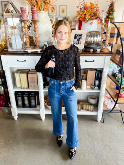 Umgee Black Lace Bella Top