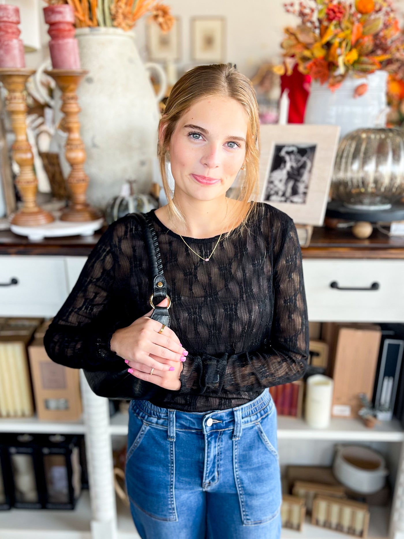 Umgee Black Lace Bella Top