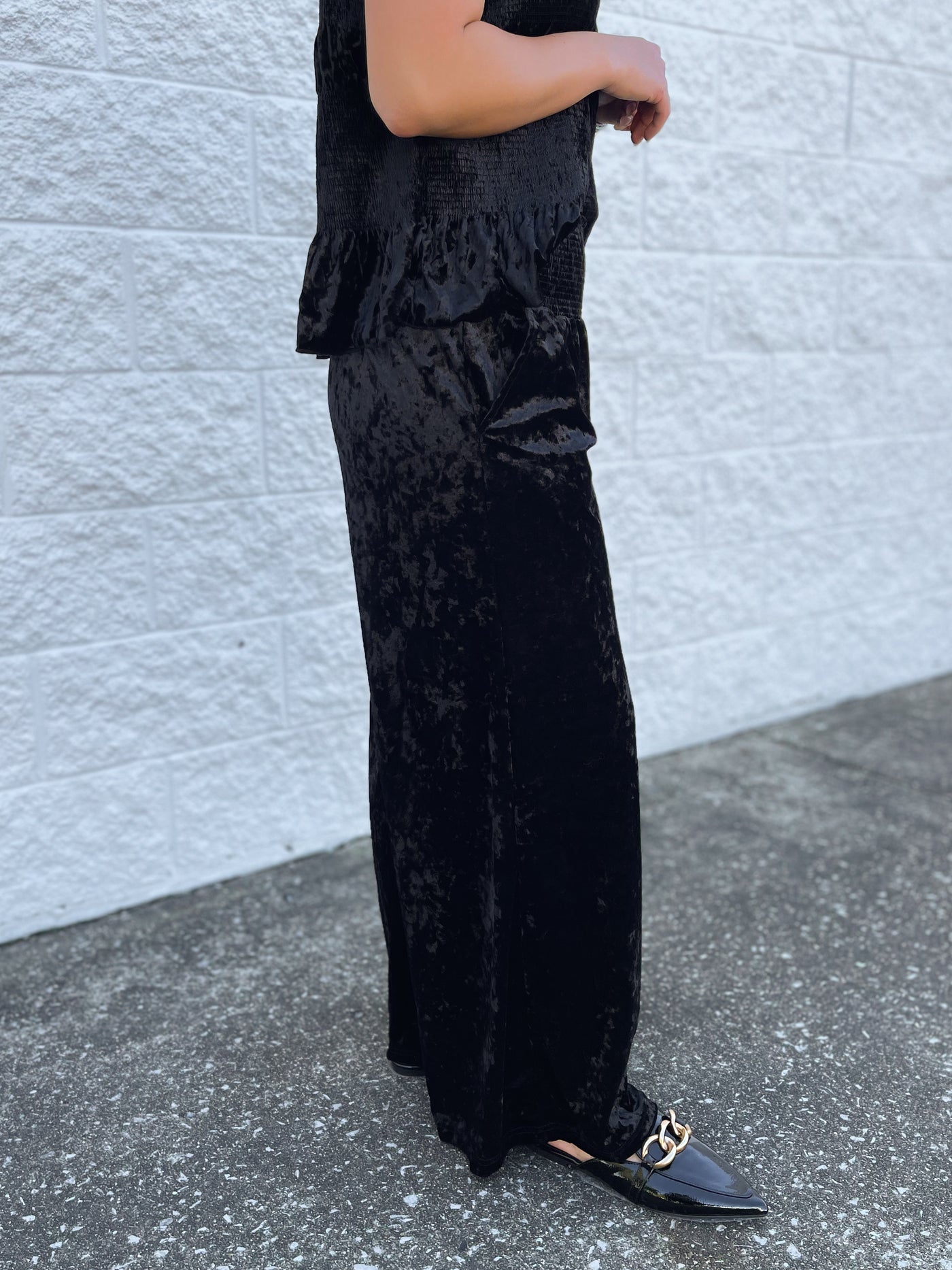 Umgee Black Velvet Pants