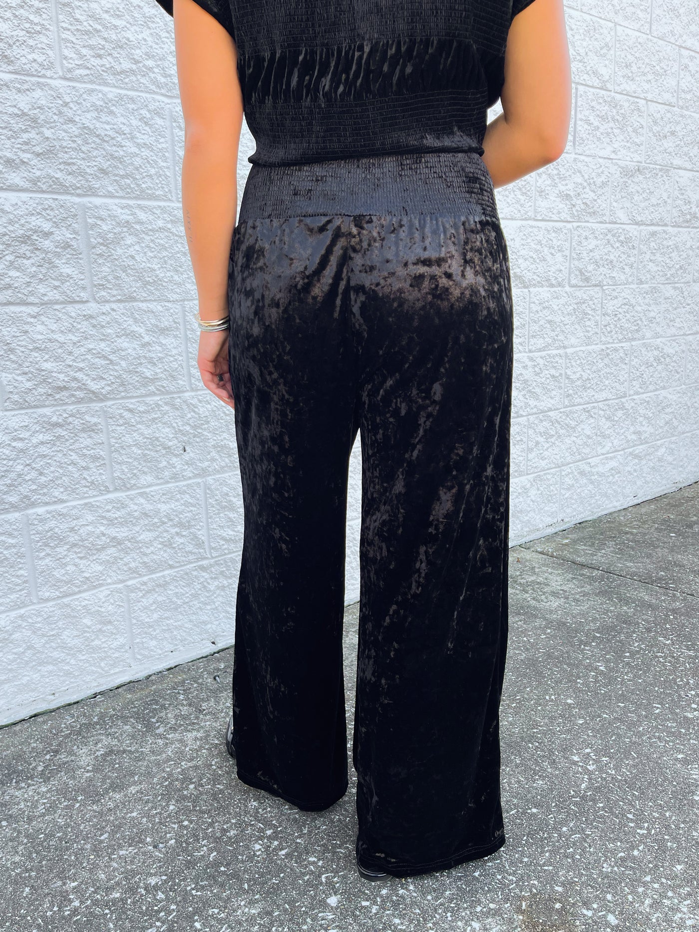 Umgee Black Velvet Pants