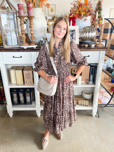 Umgee Brown Print Tonia Dress