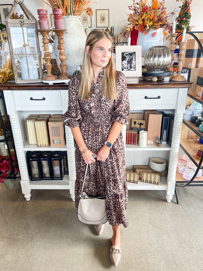 Umgee Brown Print Tonia Dress