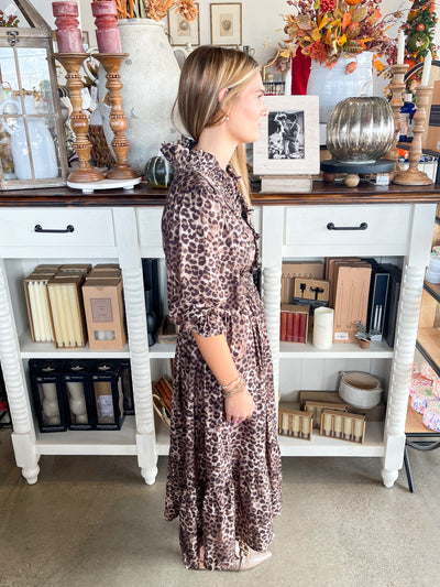 Umgee Brown Print Tonia Dress