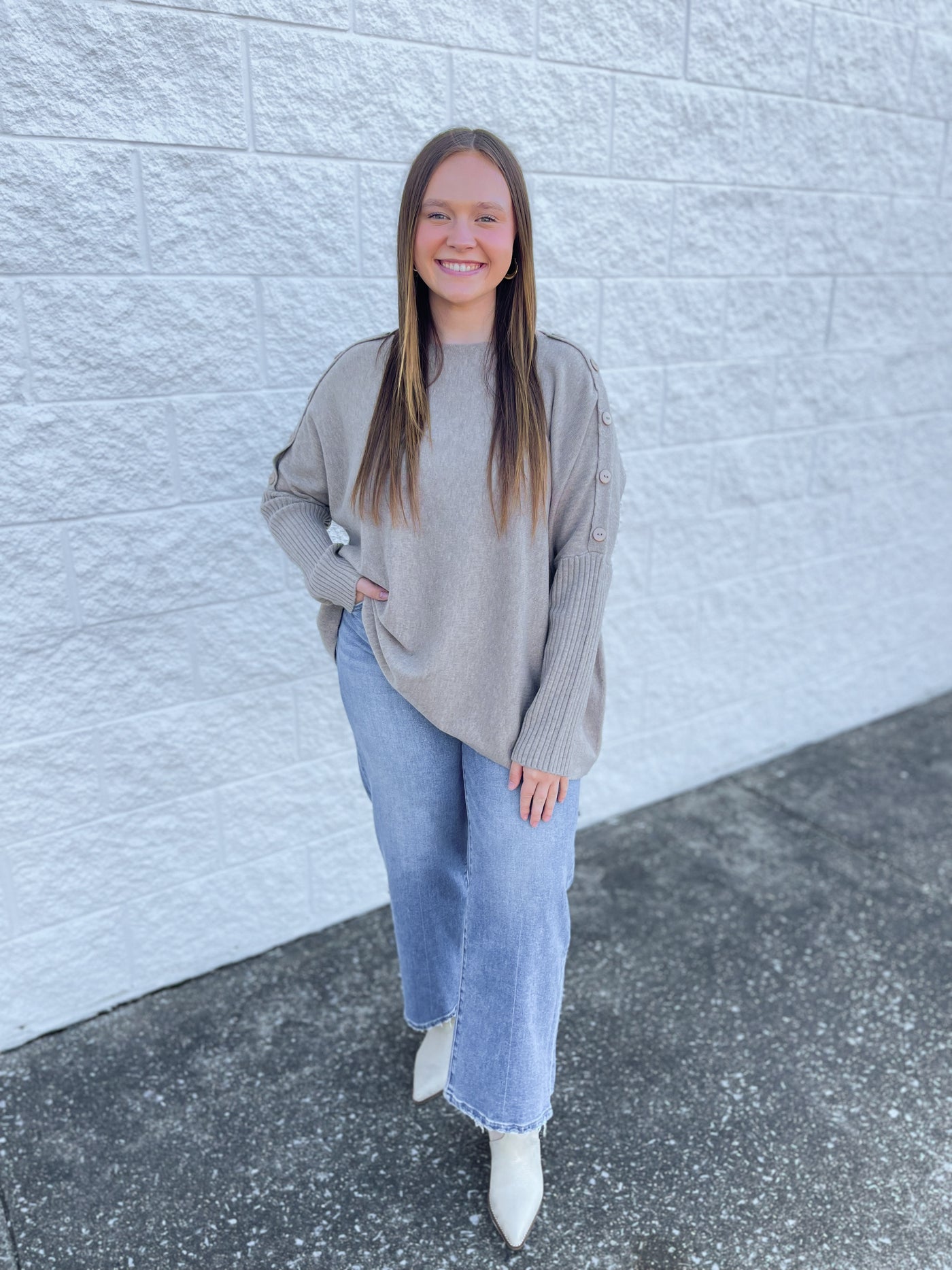 Sheffield Button Sweater One Size