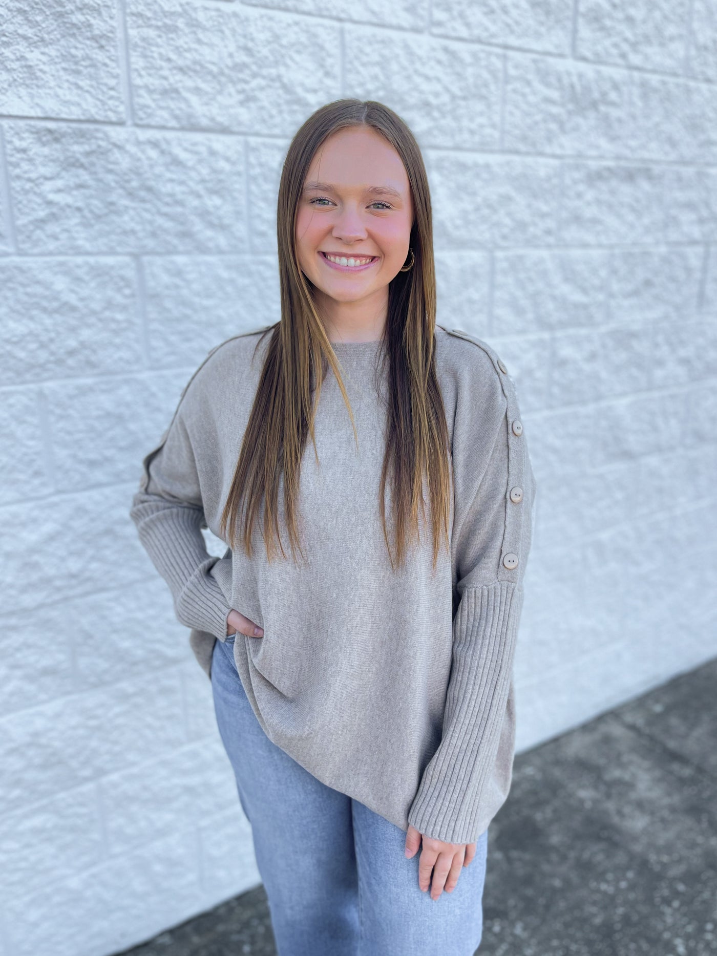 Sheffield Button Sweater One Size