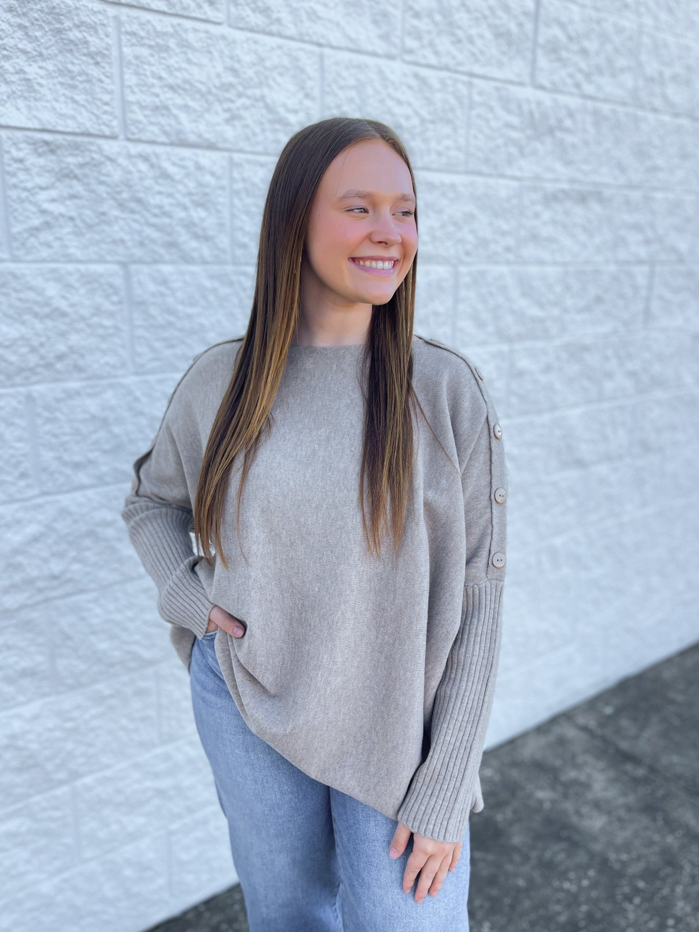 Sheffield Button Sweater One Size