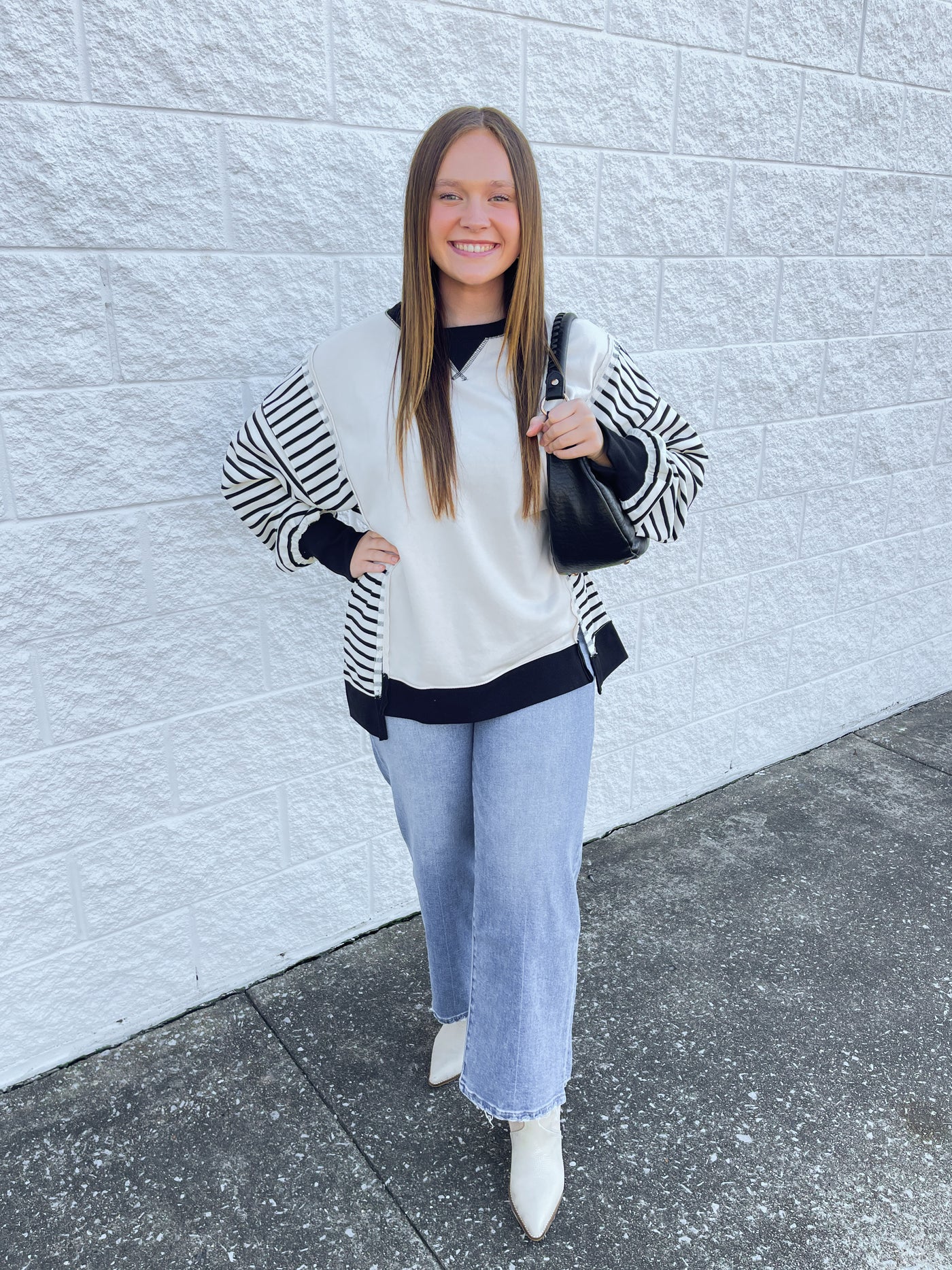 Cream Black Rickie Pullover