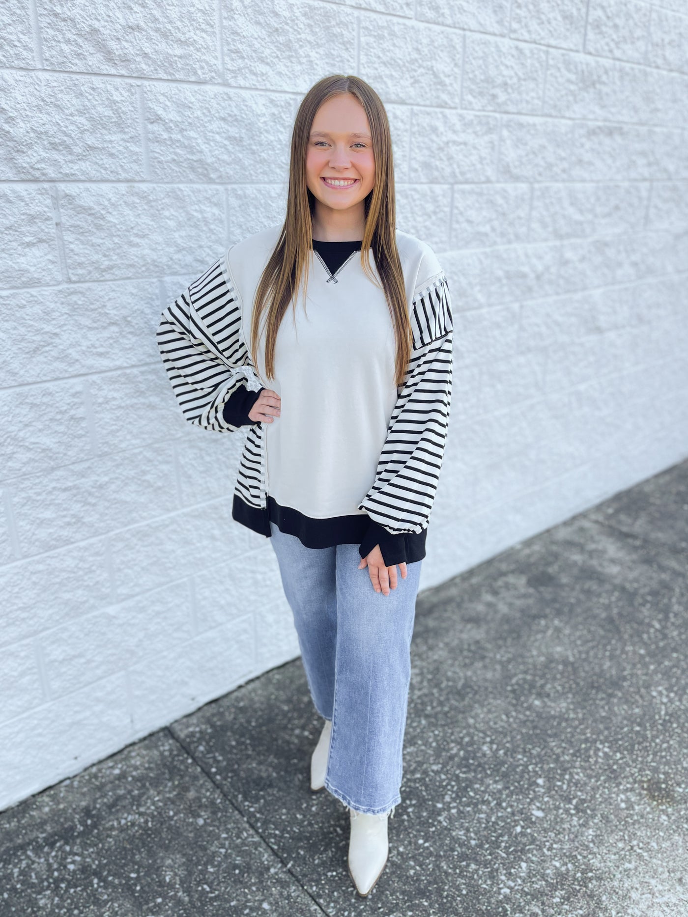 Cream Black Rickie Pullover