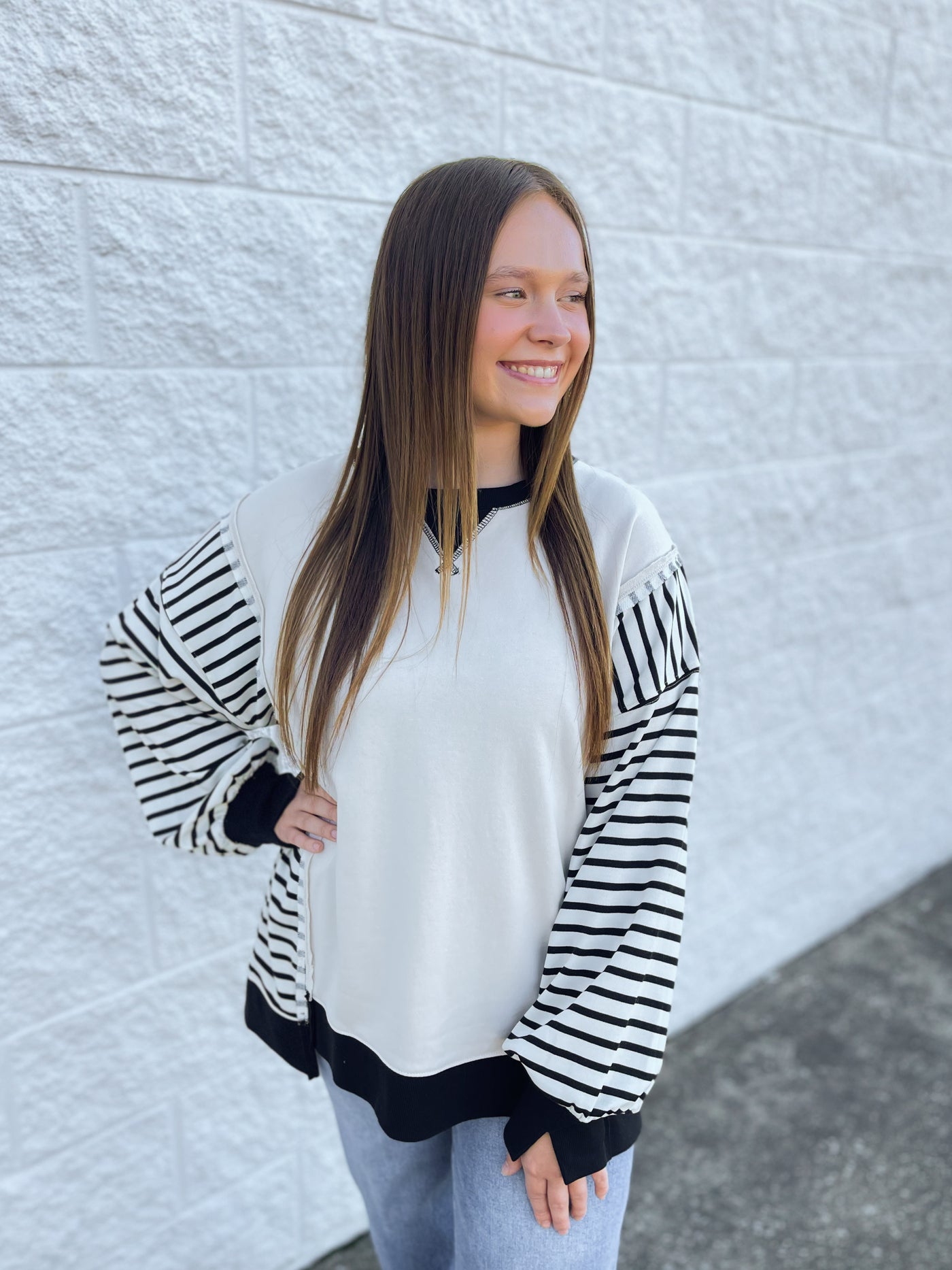 Cream Black Rickie Pullover