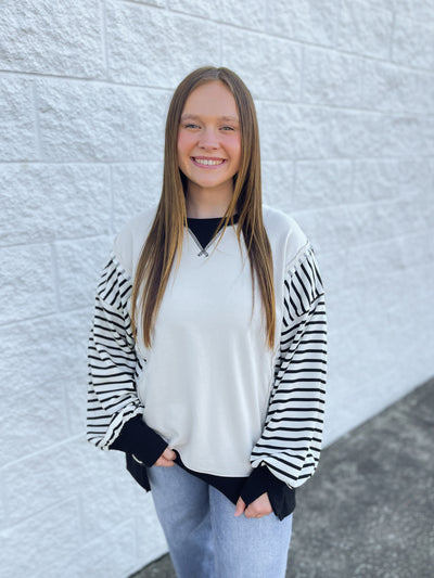 Cream Black Rickie Pullover