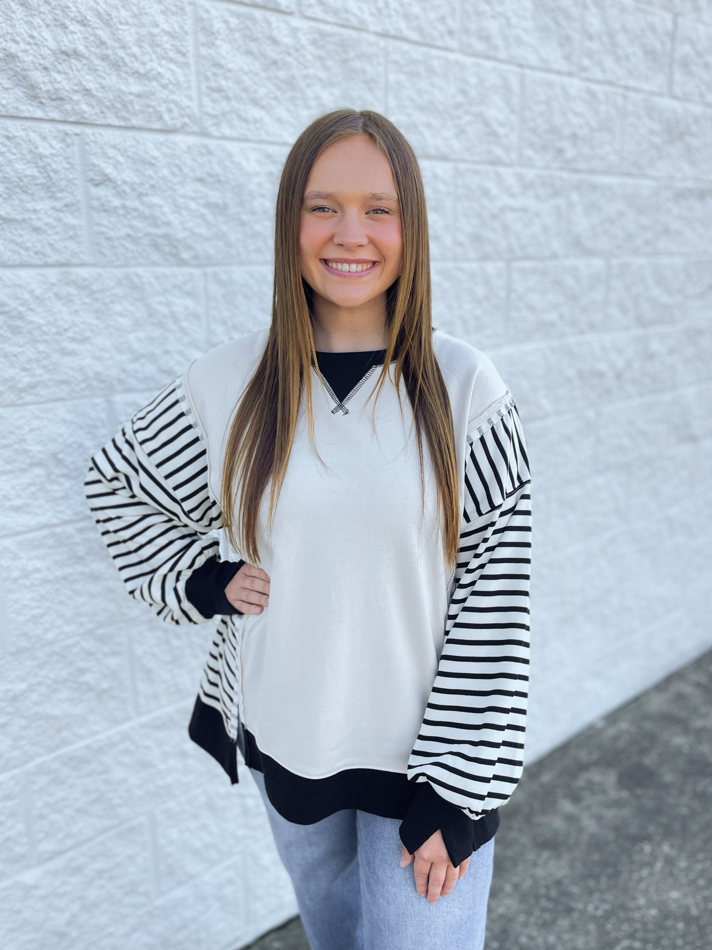 Cream Black Rickie Pullover