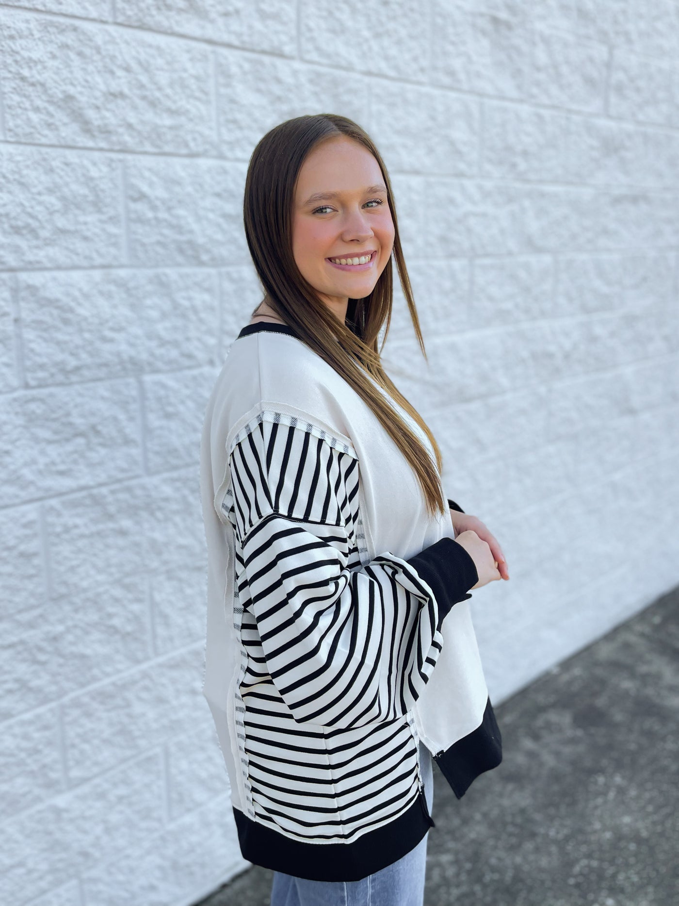 Cream Black Rickie Pullover